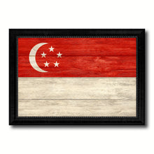 Load image into Gallery viewer, Singapore Country Flag Texture Canvas Print with Black Picture Frame Home Decor Wall Art Decoration Collection Gift Ideas