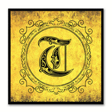 Load image into Gallery viewer, Alphabet T Yellow Canvas Print Black Frame Kids Bedroom Wall Décor Home Art