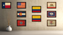 Load image into Gallery viewer, Colombia Country Flag Vintage Canvas Print with Brown Picture Frame Home Decor Gifts Wall Art Decoration Artwork