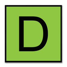 Load image into Gallery viewer, Alphabet D Green Canvas Print Black Frame Kids Bedroom Wall Décor Home Art