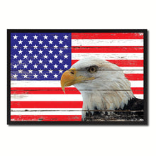 Load image into Gallery viewer, American Eagle USA Flag Vintage Canvas Print with Picture Frame Home Decor Man Cave Wall Art Collectible Decoration Artwork Gifts