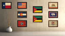 Load image into Gallery viewer, Mozambiqu Country Flag Vintage Canvas Print with Brown Picture Frame Home Decor Gifts Wall Art Decoration Artwork