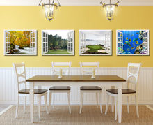 Load image into Gallery viewer, Masters Hole Augusta Picture French Window Framed Canvas Print Home Decor Wall Art Collection