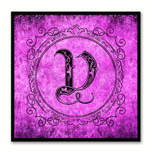 Load image into Gallery viewer, Alphabet V Purple Canvas Print Black Frame Kids Bedroom Wall Décor Home Art