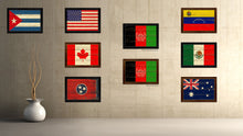 Load image into Gallery viewer, Afghanistan Country Flag Vintage Canvas Print with Brown Picture Frame Home Decor Gifts Wall Art Decoration Artwork