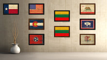 Load image into Gallery viewer, Lithuania Country Flag Vintage Canvas Print with Brown Picture Frame Home Decor Gifts Wall Art Decoration Artwork