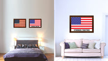 Load image into Gallery viewer, Stronger Together USA Flag Canvas Print with Brown Picture Frame Home Decor Wall Art Gift Ideas