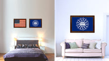 Load image into Gallery viewer, Buffalo City New York State Flag Canvas Print Brown Picture Frame