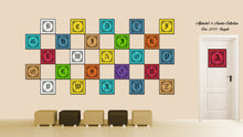 Load image into Gallery viewer, Alphabet A Blue Canvas Print Black Frame Kids Bedroom Wall Décor Home Art