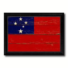 Load image into Gallery viewer, Western Samoa Country Flag Vintage Canvas Print with Black Picture Frame Home Decor Gifts Wall Art Decoration Artwork