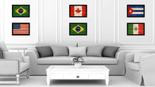 Load image into Gallery viewer, Brazil Country Flag Texture Canvas Print with Black Picture Frame Home Decor Wall Art Decoration Collection Gift Ideas