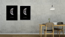 Load image into Gallery viewer, Quarter Moon Print on Canvas Planets of Solar System Black Custom Framed Art Home Decor Wall Office Decoration
