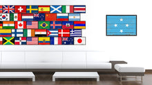 Load image into Gallery viewer, Micronesia Country National Flag Vintage Canvas Print with Picture Frame Home Decor Wall Art Collection Gift Ideas