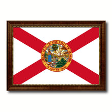 Load image into Gallery viewer, Florida State Flag Canvas Print with Custom Brown Picture Frame Home Decor Wall Art Decoration Gifts
