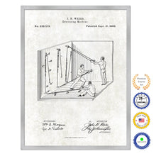 Load image into Gallery viewer, 1880 Exercising Machine Old Patent Art Print on Canvas Custom Framed Vintage Home Decor Wall Decoration Great for Gifts
