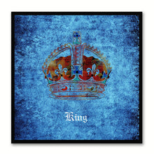 Load image into Gallery viewer, King Blue Canvas Print Black Frame Kids Bedroom Wall Home Décor
