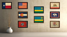 Load image into Gallery viewer, Rwanda Country Flag Vintage Canvas Print with Brown Picture Frame Home Decor Gifts Wall Art Decoration Artwork
