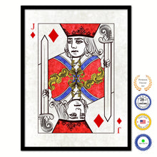 Load image into Gallery viewer, Jack Diamond Poker Decks of Vintage Cards Print on Canvas Black Custom Framed
