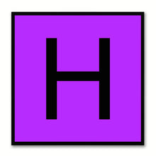 Load image into Gallery viewer, Alphabet H Purple Canvas Print Black Frame Kids Bedroom Wall Décor Home Art
