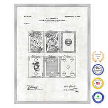 Load image into Gallery viewer, 1899 System of Educational Playing Cards Old Patent Art Print on Canvas Custom Framed Vintage Home Decor Wall Decoration Great for Gifts