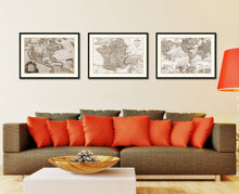Load image into Gallery viewer, France Vintage Sepia Map Canvas Print, Picture Frame Gifts Home Decor Wall Art Decoration