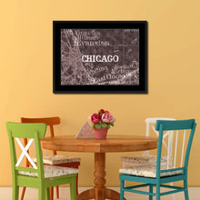 Load image into Gallery viewer, Chicago Illinois Vintage Vivid Sepia Map Canvas Print, Picture Frames Home Decor Wall Art Decoration Gifts