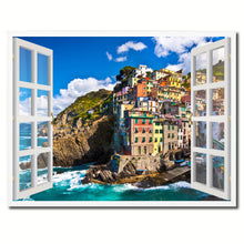 Load image into Gallery viewer, Fisherman Village Riomaggiore Picture French Window Framed Canvas Print Home Decor Wall Art Collection
