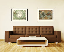 Load image into Gallery viewer, Antarctica South Pole Vintage Antique Map Wall Art Home Decor Gift Ideas Canvas Print Custom Picture Frame