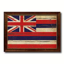 Load image into Gallery viewer, Hawaii State Vintage Flag Canvas Print with Brown Picture Frame Home Decor Man Cave Wall Art Collectible Decoration Artwork Gifts