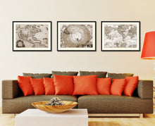 Load image into Gallery viewer, Antarctica South Pole Vintage Sepia Map Canvas Print, Picture Frame Gifts Home Decor Wall Art Decoration