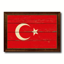 Load image into Gallery viewer, Turkey Country Flag Vintage Canvas Print with Brown Picture Frame Home Decor Gifts Wall Art Decoration Artwork