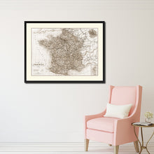 Load image into Gallery viewer, France Paris Vintage Sepia Map Canvas Print, Picture Frame Gifts Home Decor Wall Art Decoration