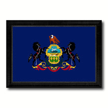 Load image into Gallery viewer, Rhode Island State Flag Canvas Print with Custom Black Picture Frame Home Decor Wall Art Decoration Gifts