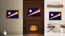 Load image into Gallery viewer, Marshall Islands Country Flag Vintage Canvas Print with Brown Picture Frame Home Decor Gifts Wall Art Decoration Artwork