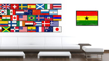 Load image into Gallery viewer, Ghana Country National Flag Vintage Canvas Print with Picture Frame Home Decor Wall Art Collection Gift Ideas