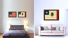 Load image into Gallery viewer, Magnolia City Mississippi State Vintage Flag Canvas Print Brown Picture Frame
