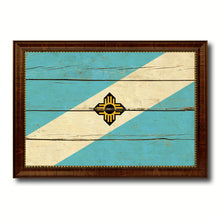 Load image into Gallery viewer, Madison City Wisconsin State Vintage Flag Canvas Print Brown Picture Frame