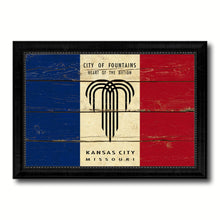 Load image into Gallery viewer, Kansas City Missouri State Vintage Flag Canvas Print Black Picture Frame
