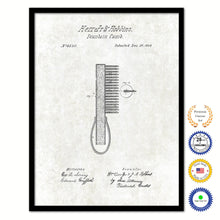 Load image into Gallery viewer, 1868 Barber Fountain Comb Vintage Patent Artwork Black Framed Canvas Print Home Office Decor Great Gift for Barber Salon Hair Stylist