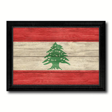 Load image into Gallery viewer, Lebanon Country Flag Texture Canvas Print with Black Picture Frame Home Decor Wall Art Decoration Collection Gift Ideas