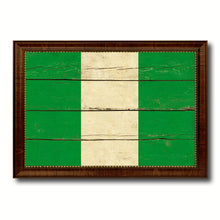 Load image into Gallery viewer, Nigeria Country Flag Vintage Canvas Print with Brown Picture Frame Home Decor Gifts Wall Art Decoration Artwork