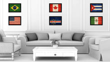Load image into Gallery viewer, Cape Verde Country Flag Texture Canvas Print with Black Picture Frame Home Decor Wall Art Decoration Collection Gift Ideas