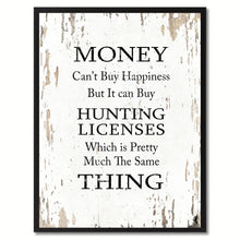 Load image into Gallery viewer, Money Can't Buy Happiness Saying Canvas Print, Black Picture Frame Home Decor Wall Art Gifts