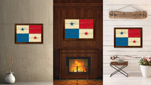 Load image into Gallery viewer, Panama Country Flag Vintage Canvas Print with Brown Picture Frame Home Decor Gifts Wall Art Decoration Artwork