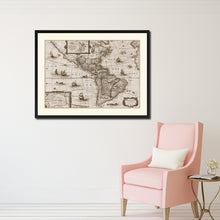 Load image into Gallery viewer, America Vintage Sepia Map Canvas Print, Picture Frame Gifts Home Decor Wall Art Decoration