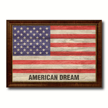 Load image into Gallery viewer, USA American Dream Flag Texture Canvas Print with Brown Picture Frame Home Decor Wall Art Gifts