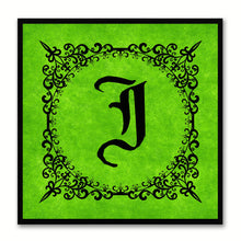 Load image into Gallery viewer, Alphabet J Green Canvas Print Black Frame Kids Bedroom Wall Décor Home Art