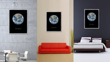 Load image into Gallery viewer, Earth Print on Canvas Planets of Solar System Silver Picture Framed Art Home Decor Wall Office Decoration