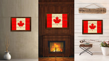 Load image into Gallery viewer, Canada Country Flag Vintage Canvas Print with Brown Picture Frame Home Decor Gifts Wall Art Decoration Artwork