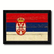 Load image into Gallery viewer, Serbia Country Flag Vintage Canvas Print with Black Picture Frame Home Decor Gifts Wall Art Decoration Artwork
